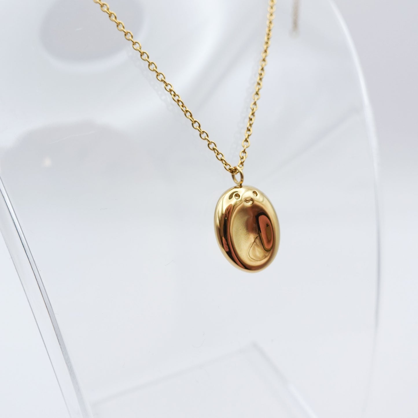 Worry Stone Necklace - Gold Stainless Steel