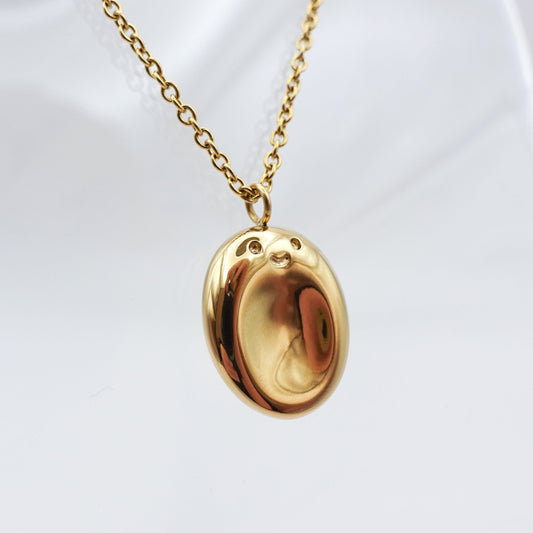 Worry Stone Necklace - Gold Stainless Steel