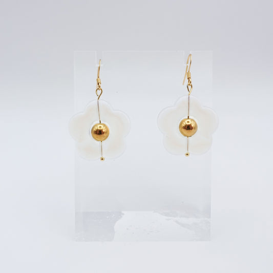 Flower Spinner Earrings - Golden