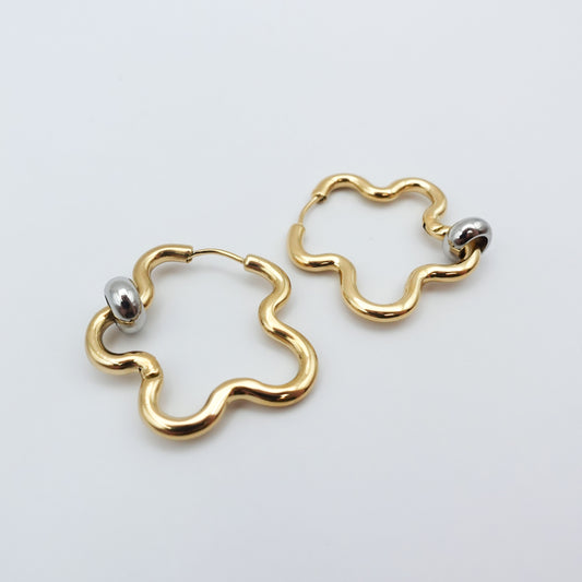 Squiggle Fidget Earrings - Gold Stainless Steel