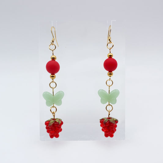 Squishy Raspberry Butterfly Earrings